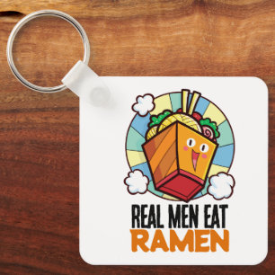  reële Mannen Eat Ramen Sleutelhanger