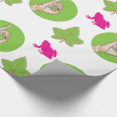 Reële roze en groenboek over de onmiddellijke ver cadeaupapier (Hoek)