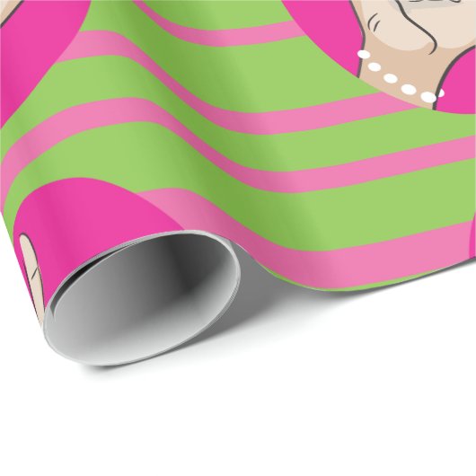 Reële  roze en groenboek over de onmiddellijke ver cadeaupapier (Rol Hoek)