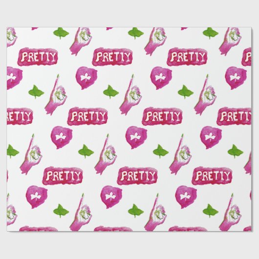 Reële  roze en groenboek over de onmiddellijke ver cadeaupapier (Vlak)