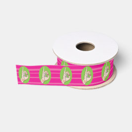 Reële roze en groene lint