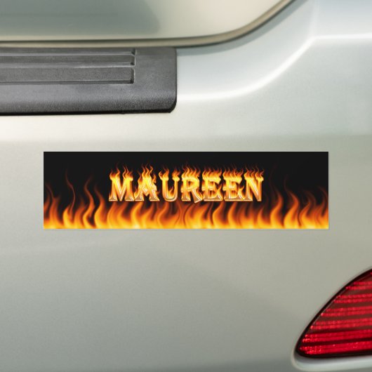 Reële vormgeving met echte brand- en brandbumperst bumpersticker (Op auto)