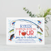 Reeling In De Grote Vier Verjaardag Uitnodiging (Staand voorkant)