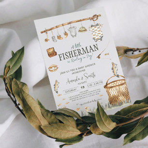 Reeling In Joy Vist Boy Baby shower Kaart