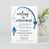 Reeling In Pensioen Vissende Retirement Party Kaart (Staand voorkant)