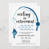 Reeling In Pensioen Vissende Retirement Party Kaart (Voorkant / Achterkant)