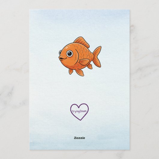 Reeling The Big One, Fishing Line 1st Birthday Kaart (Achterkant)