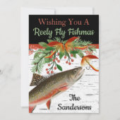 Reely Fly Fishmas gewenst, vlakke kerstkaart (Voorkant)