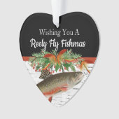 Reely Fly Fishmas Vist kersthart Ornament (voorkant)
