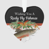 Reely Fly Fishmas Vist kersthart Ornament (voorkant)