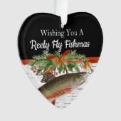 Reely Fly Fishmas Vist kersthart Ornament (voorkant)