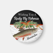 Reely Fly Fishmas Vist Kerstmis Magneet (Voorkant)