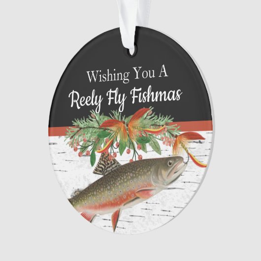 Reely Fly Fishmas Vist Kerstmis Ornament (voorkant)