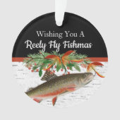 Reely Fly Fishmas Vist Kerstmis Ornament (voorkant)