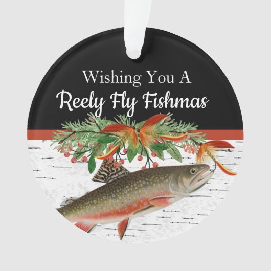 Reely Fly Fishmas Vist Kerstmis Ornament (voorkant)