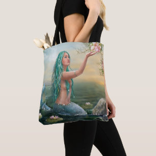reen hares mermaid tote bag