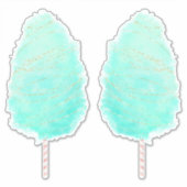 Reepstok waterverf zoet staalblauw goud gesponnen sticker (Voorkant)