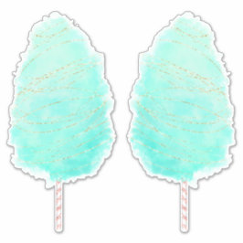 Reepstok waterverf zoet staalblauw goud gesponnen sticker