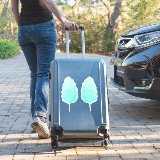 Reepstok waterverf zoet staalblauw goud gesponnen sticker (Koffer Insitu)