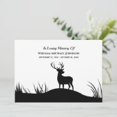 Reer Funeral Memorial Herdenking in het liefhebben Kaart (Staand voorkant)