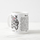 Reese gezinscolat van de mok van wapens (Voorkant links)