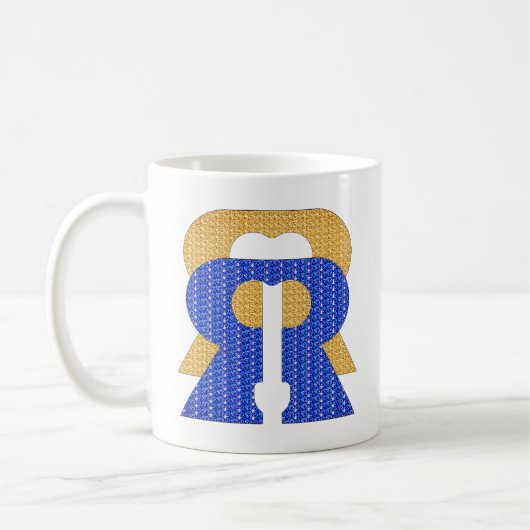 Reese Rideout Blue & Gold Koffiemok (Links)