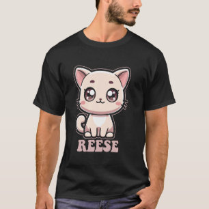 Reese Schattige Kitty Cat Design voor Meisjes Naam T-shirt
