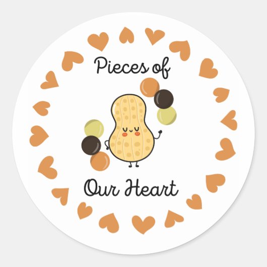 Reese stukjes van onze Hart  Ronde Sticker (Voorkant)
