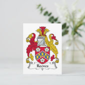 Reeves Family Crest Briefkaart (Staand voorkant)