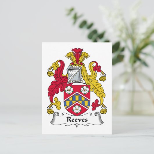 Reeves Family Crest Briefkaart (Staand voorkant)