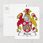 Reeves Family Crest Briefkaart (Voorkant / Achterkant)