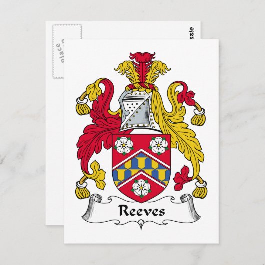 Reeves Family Crest Briefkaart (Voorkant / Achterkant)