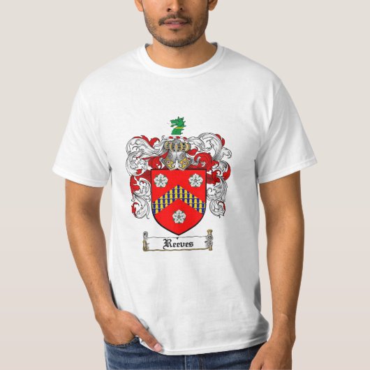 Reeves Family Crest - Reeves Coat of Arms T-shirt (Voorkant)