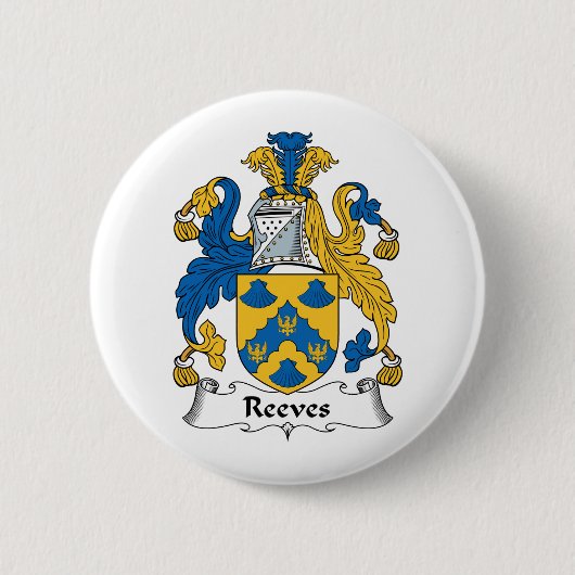 Reeves Family Crest Ronde Button 5,7 Cm (Voorkant)