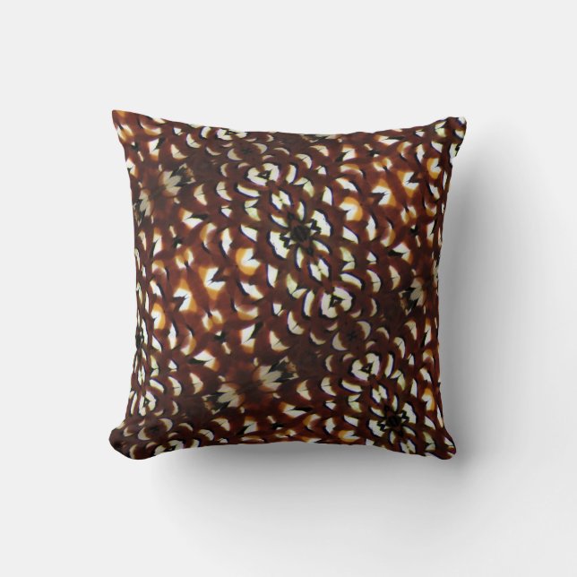 Reeve's Pheasant Brown Feather Pillow Kussen (Voorkant)