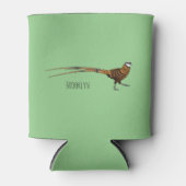 Reeves's fazant bird cartoon illustratie blikjeskoeler (Voorkant)