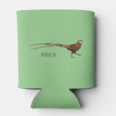 Reeves's fazant bird cartoon illustratie blikjeskoeler (Achterkant)