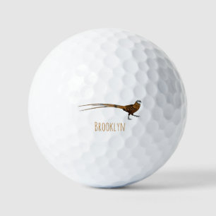Reeves's fazant bird cartoon illustratie golfballen
