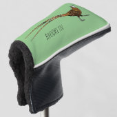 Reeves's fazant bird cartoon illustratie golfheadcover (3/4 voorkant)