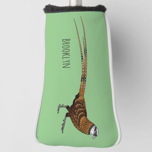 Reeves's fazant bird cartoon illustratie golfheadcover (Draai 90)