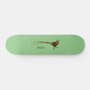 Reeves's fazant bird cartoon illustratie persoonlijk skateboard
