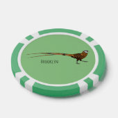 Reeves's fazant bird cartoon illustratie poker chips (Enkel)