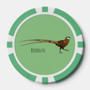 Reeves's fazant bird cartoon illustratie poker chips