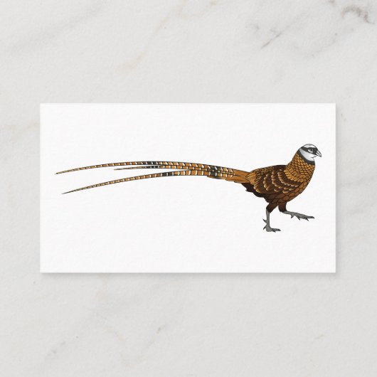 Reeves's fazant bird cartoon illustratie visitekaartje (Achterkant)