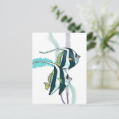 Ref. Bannerfish, striped Fish underwater Nautical Briefkaart (Staand voorkant)