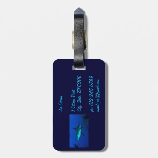 Ref. Shark Bagagelabel (Achterkant verticaal)