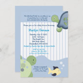 Ref Turtle (4x6) Boy Baby shower Invitation Kaart (Voorkant / Achterkant)