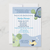 Ref Turtle (4x6) Boy Baby shower Invitation Kaart (Voorkant)