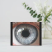 Refelection in een blauw oogbriefkaart briefkaart (Staand voorkant)