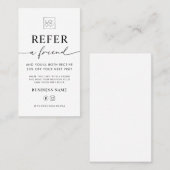 Refer A Friend Business Editable Referral Card Visitekaartje (Voorkant / Achterkant)